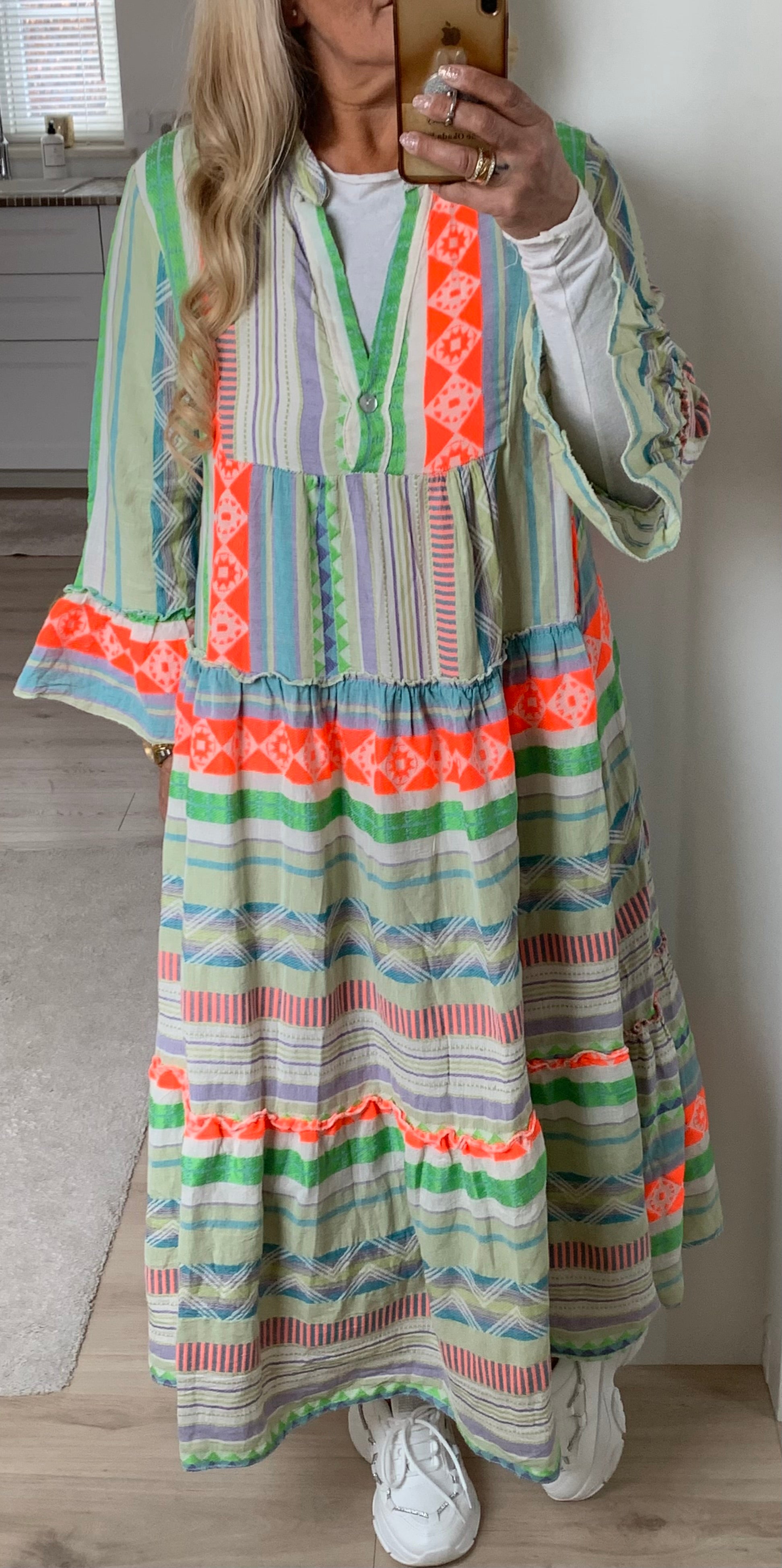 "Poème Lumière" – Boho Klänning i Multimönster