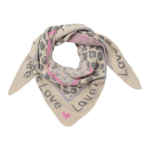 Mdc Clio Scarf - Love is Love - Grey/Pink