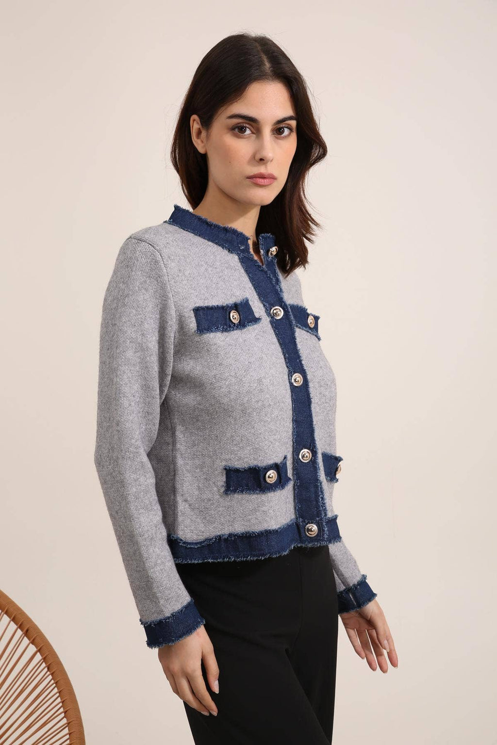 Raw Edge Knit Jacket