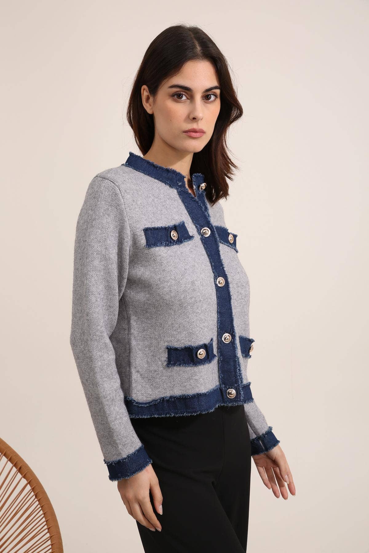 Raw Edge Knit Jacket