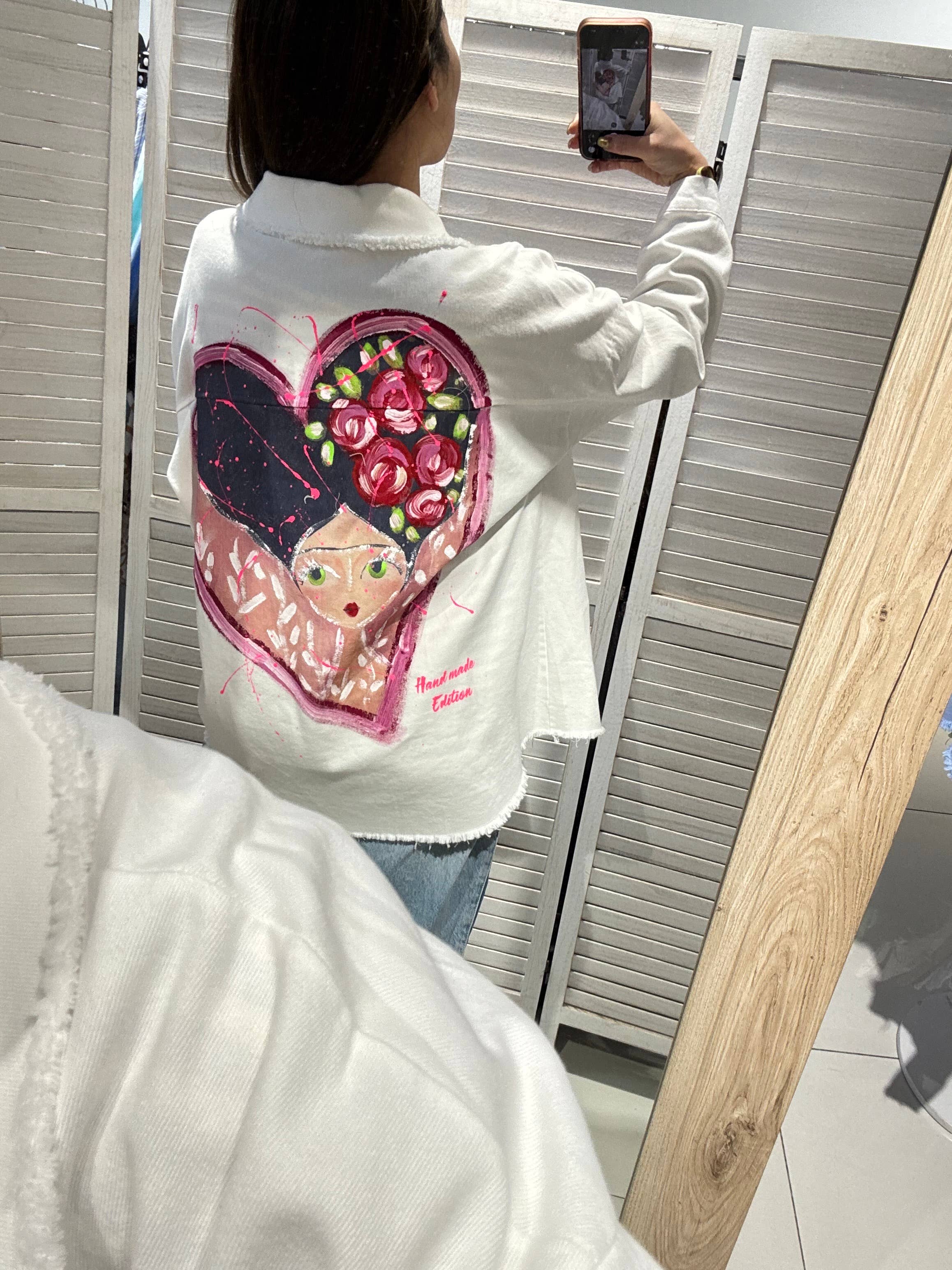 Begränsad Upplaga Denimjacka med Grafiskt mönster