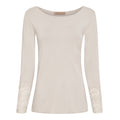Långärmad T-shirt med Spets - Beige Viskos