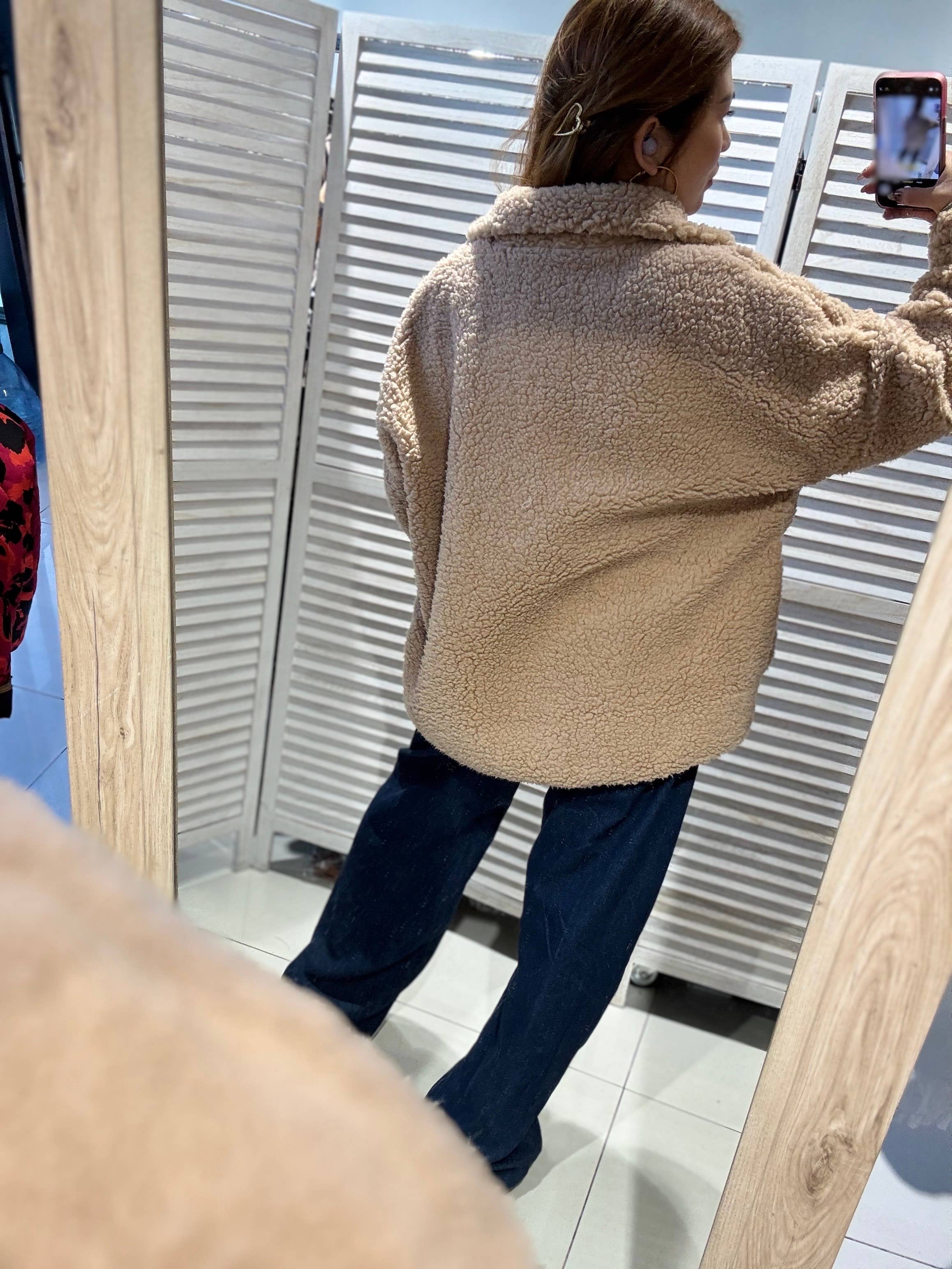 Mjuk och Bekväm teddy jacka: Beige