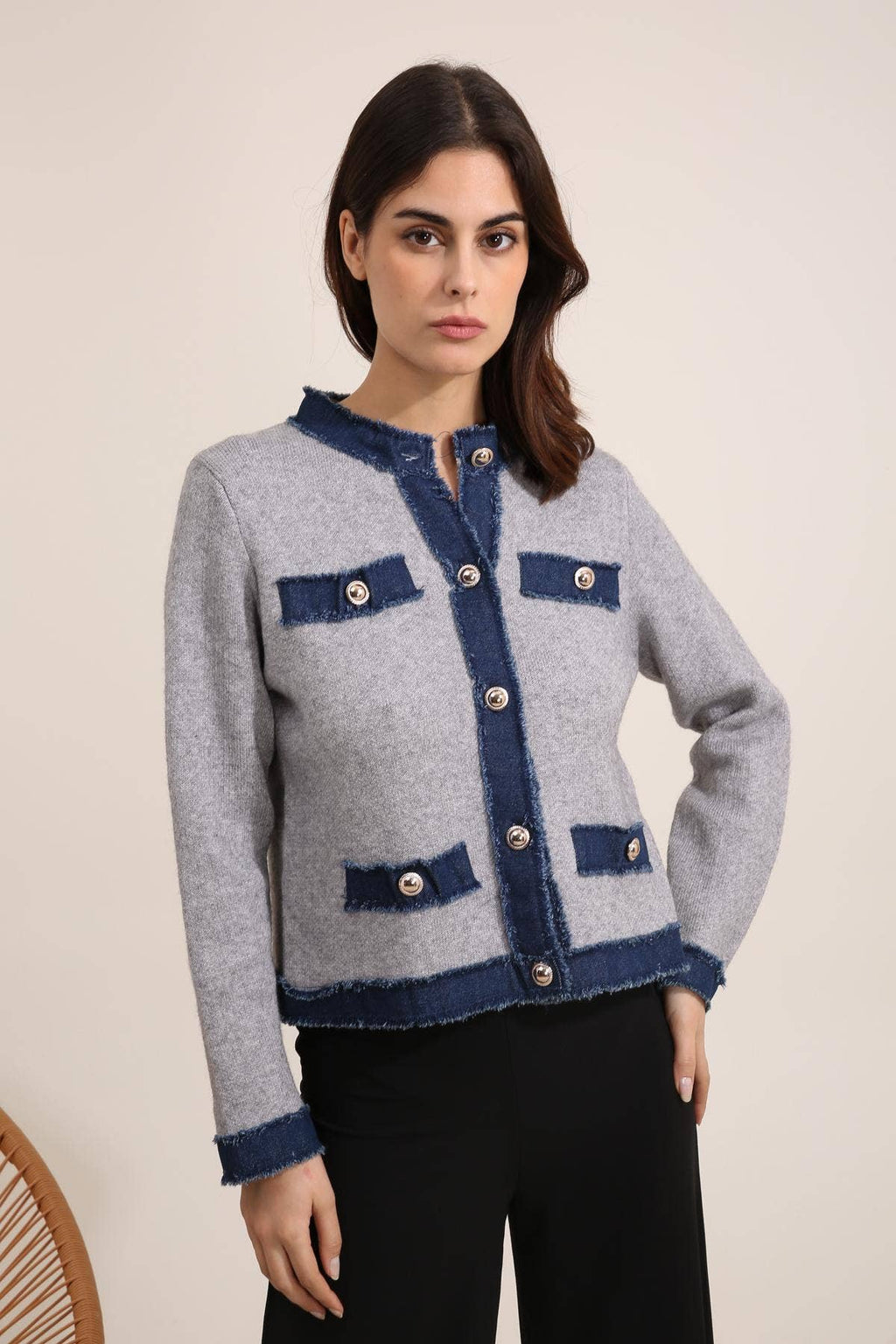 Raw Edge Knit Jacket
