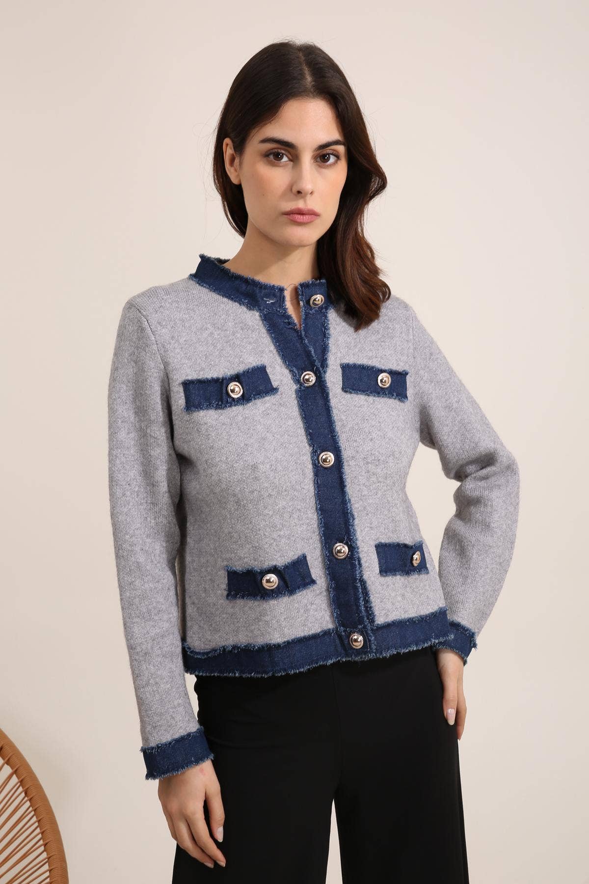 Raw Edge Knit Jacket
