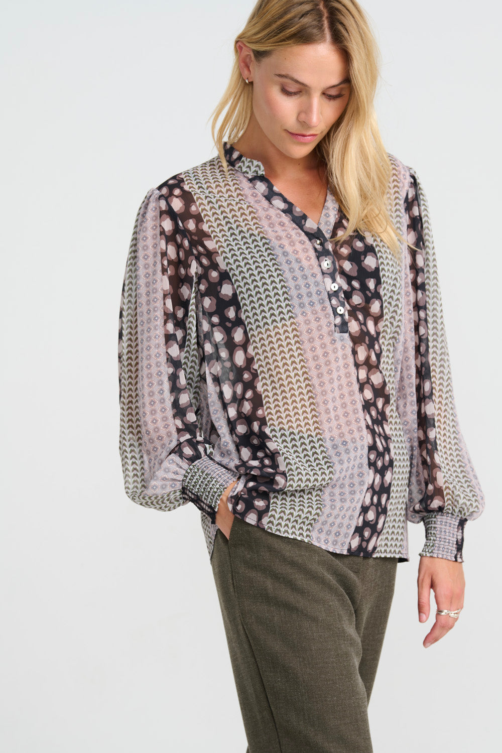 Aura mix shirt - Chiffong