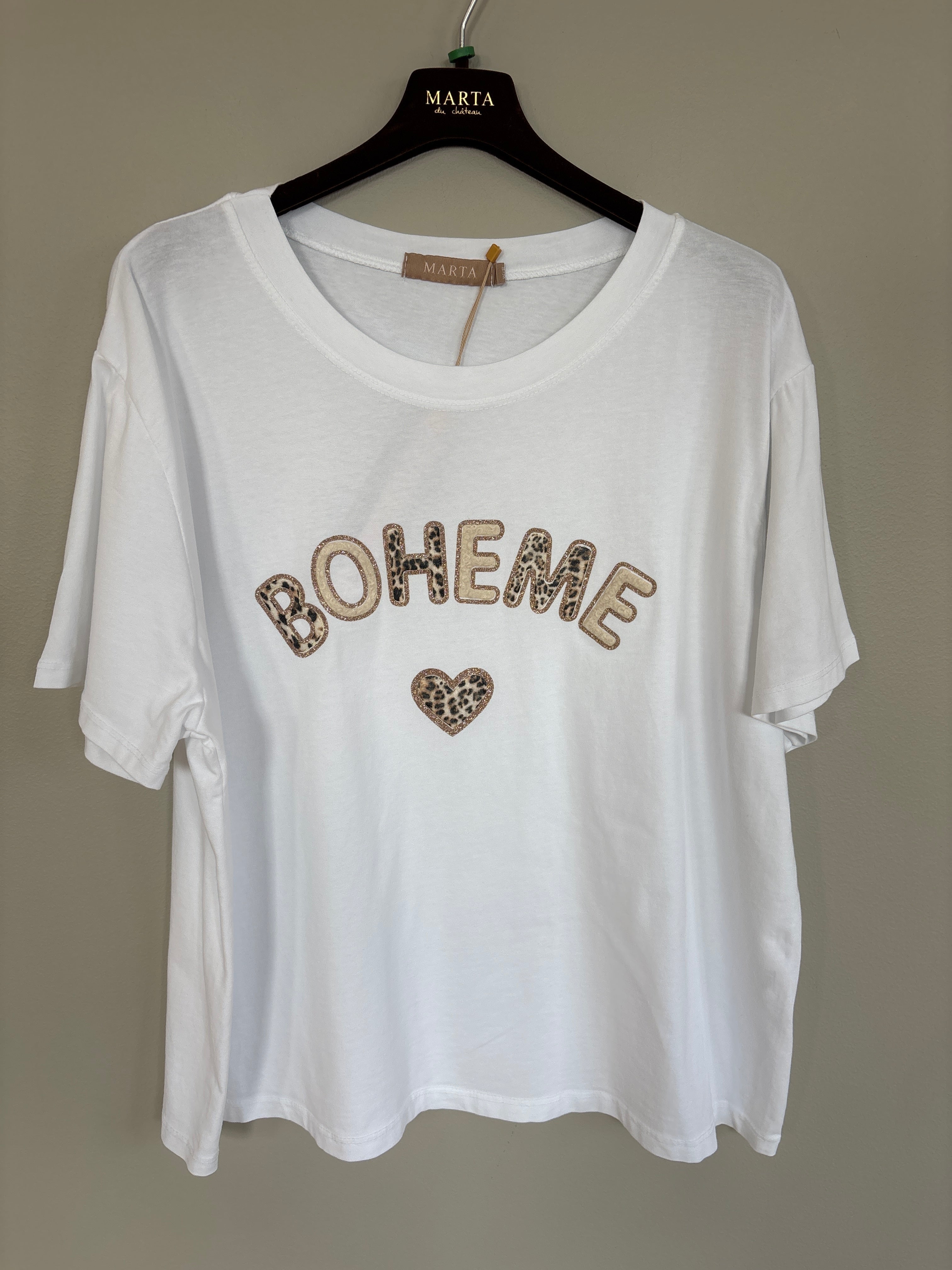 Luana T-shirt – Boheme Vit Leopard Print