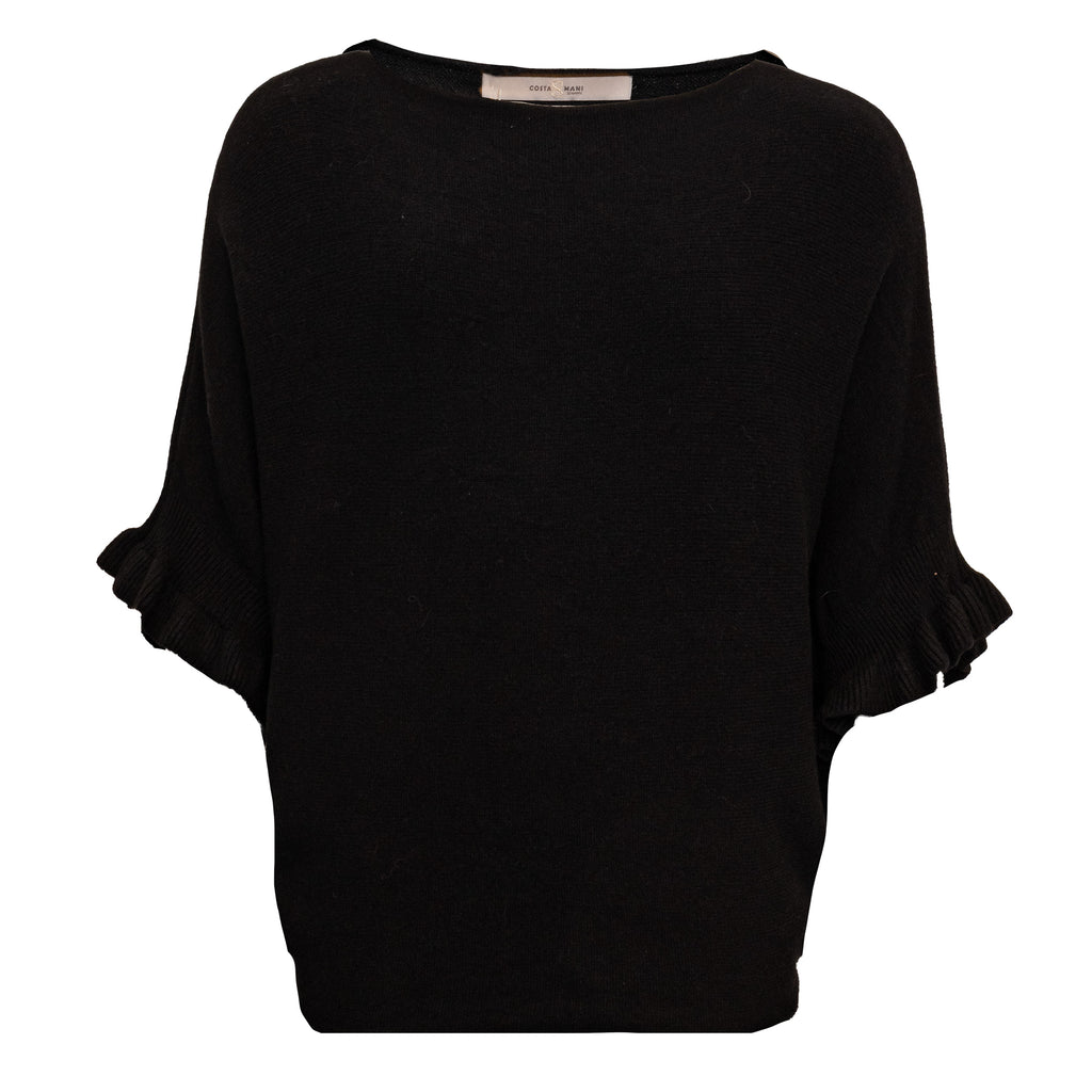 Jimmy Pullover Svart - Mjuk Tröja 3/4 Ärm Costamani