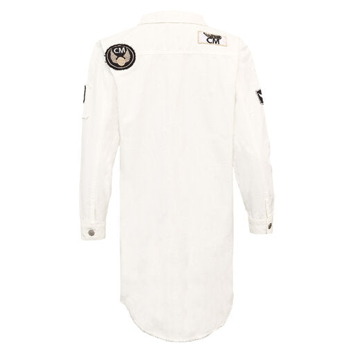 Foxy Long denim jacket - White