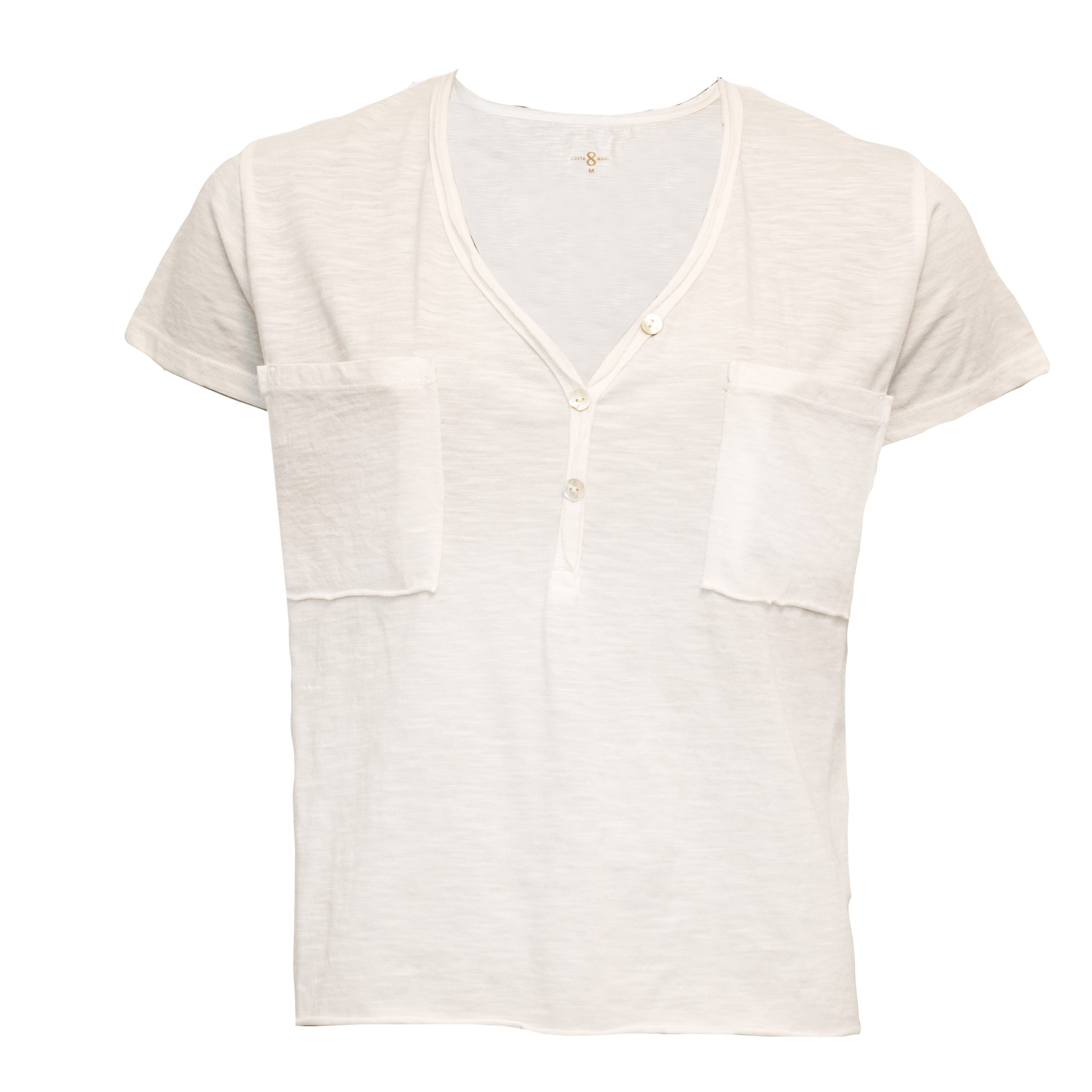 Costamani Pocket t-shirt White - Coral