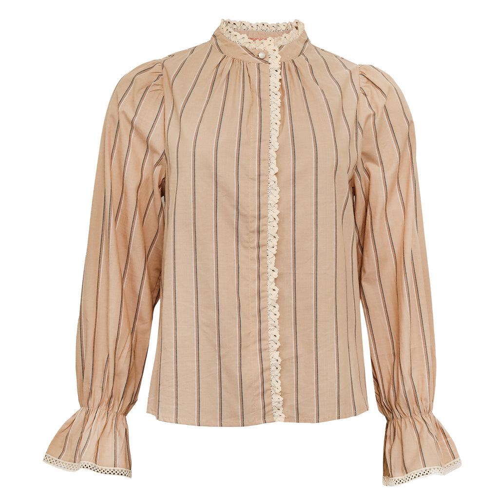 Cavill Shirt Blue Stripe - Bomullsskjorta Spets Costamani