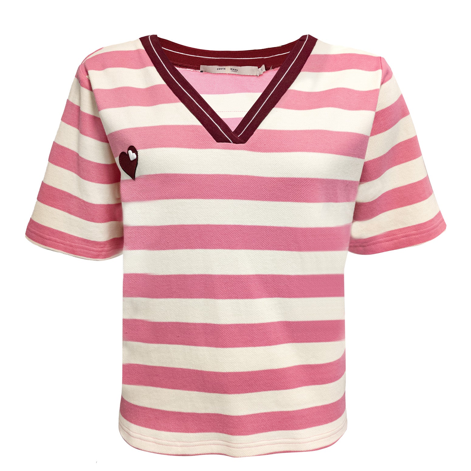 Høilund Stripe Tee - rosa - randig