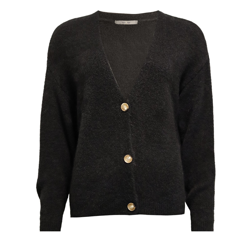 John Cardigan Alpacka Svart