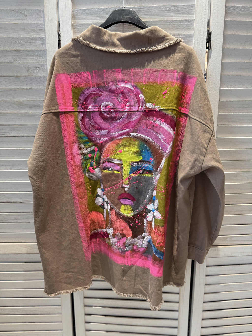 Handpainted Frida Style jacket - brun