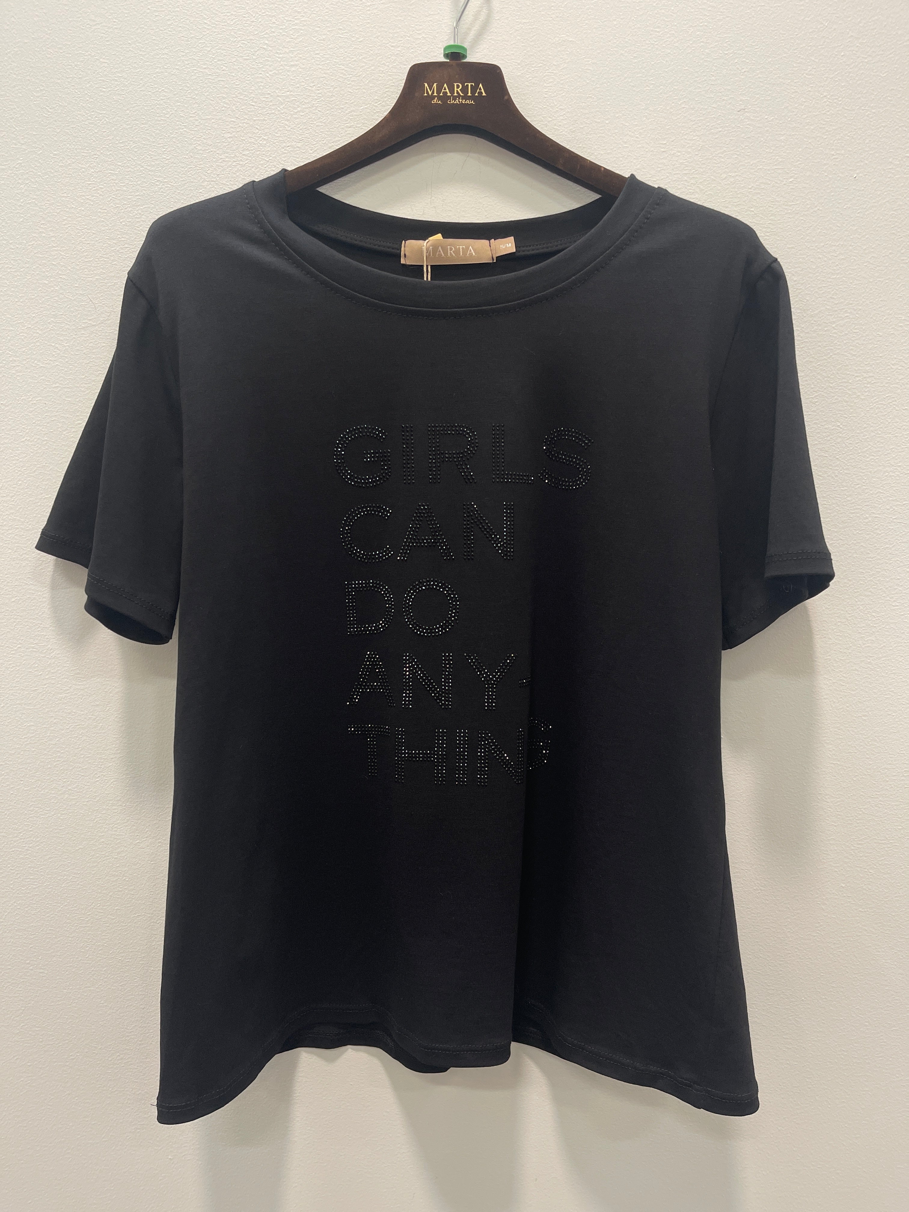 Sunshine T-shirt - Girls Can Do Anything Strass Marta du Chateau