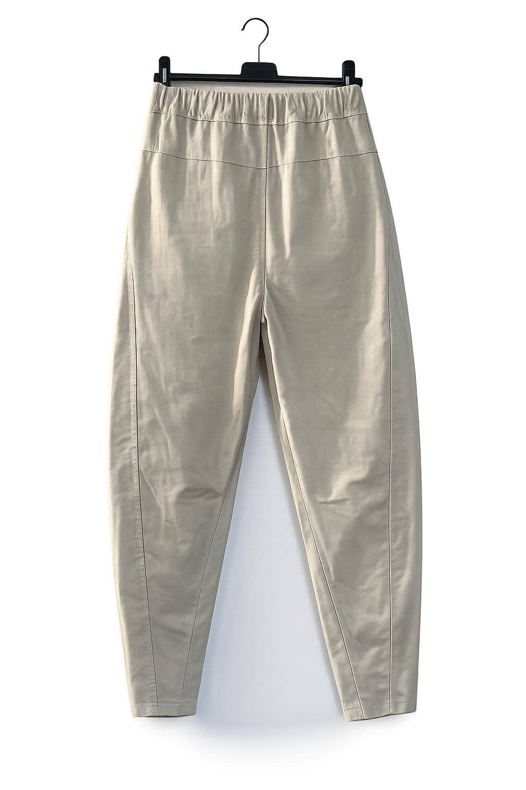 Beige Morotsbyxor i Stretchbomull - Avslappnad Chic Carrot Pants
