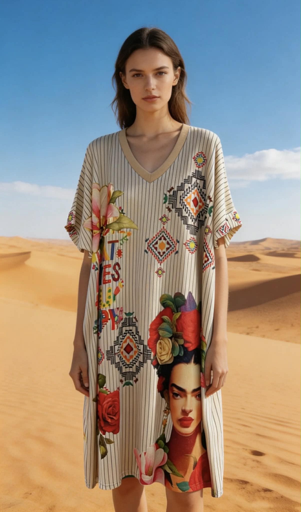 Frida Kahlo Klänning – Boho Art Edition