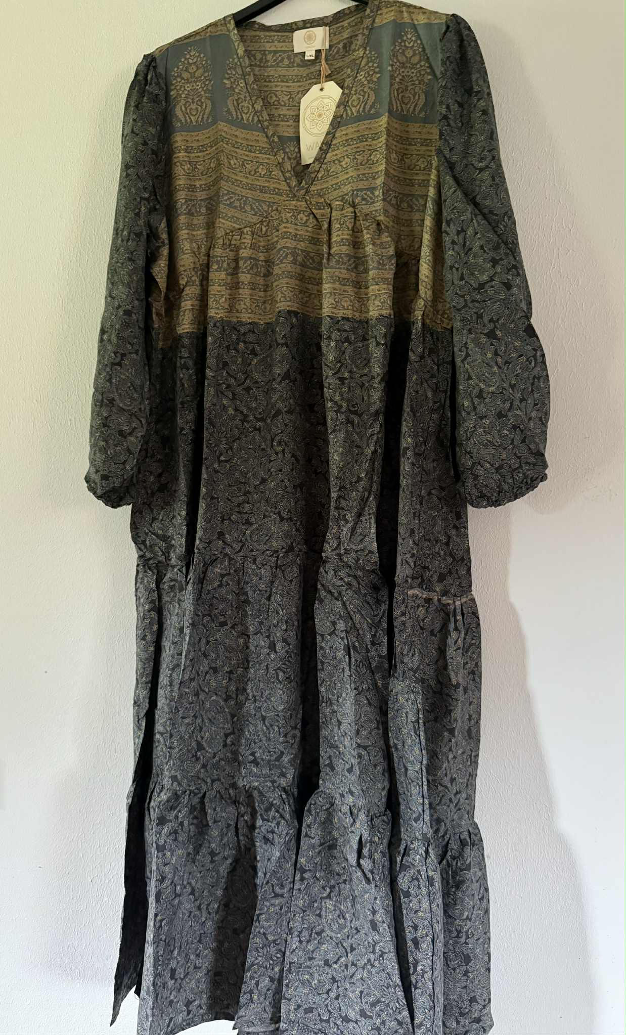 Unik klänning 100% silk - WAUW - Svart