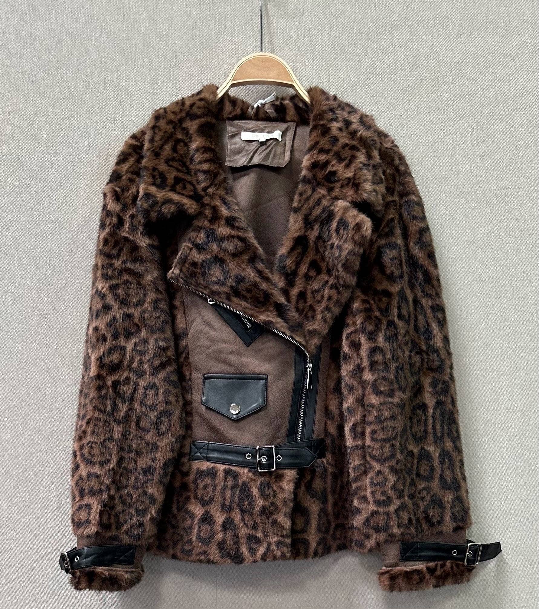 Midnight Leopard "fake fur" jacket