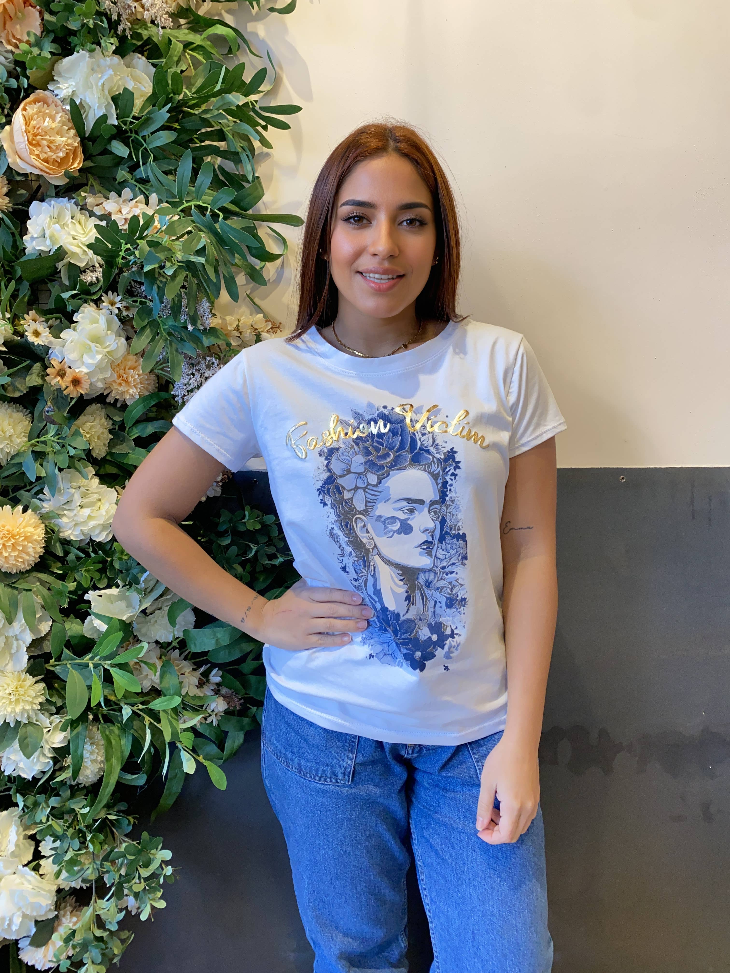 TRYCKT T-SHIRT Frida Kahlo