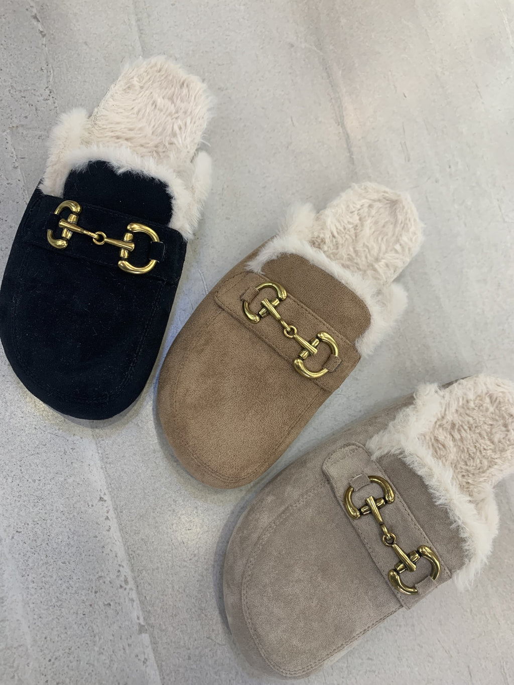 Luna Fur Mules Black