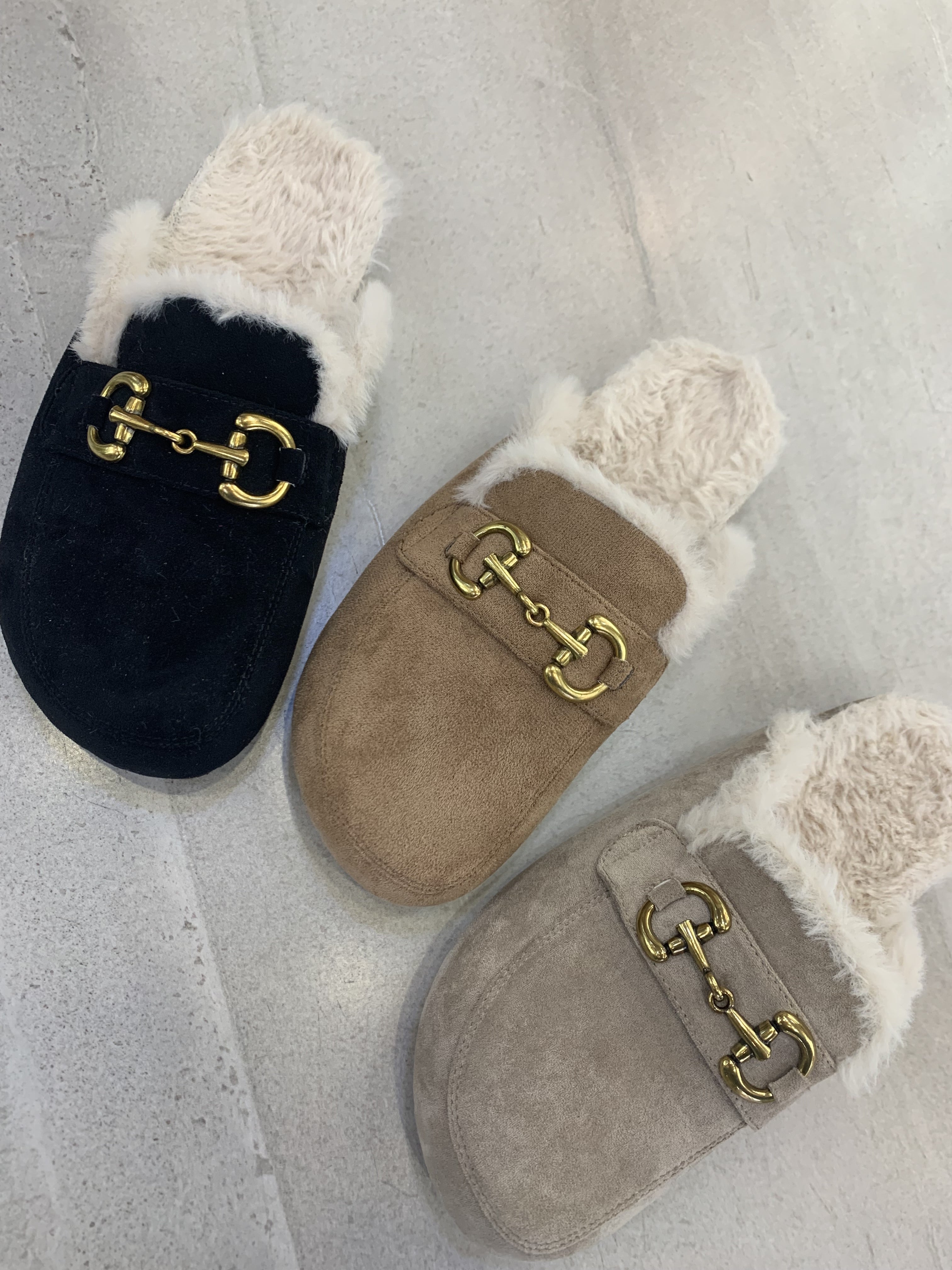 Luna Fur Mules Black