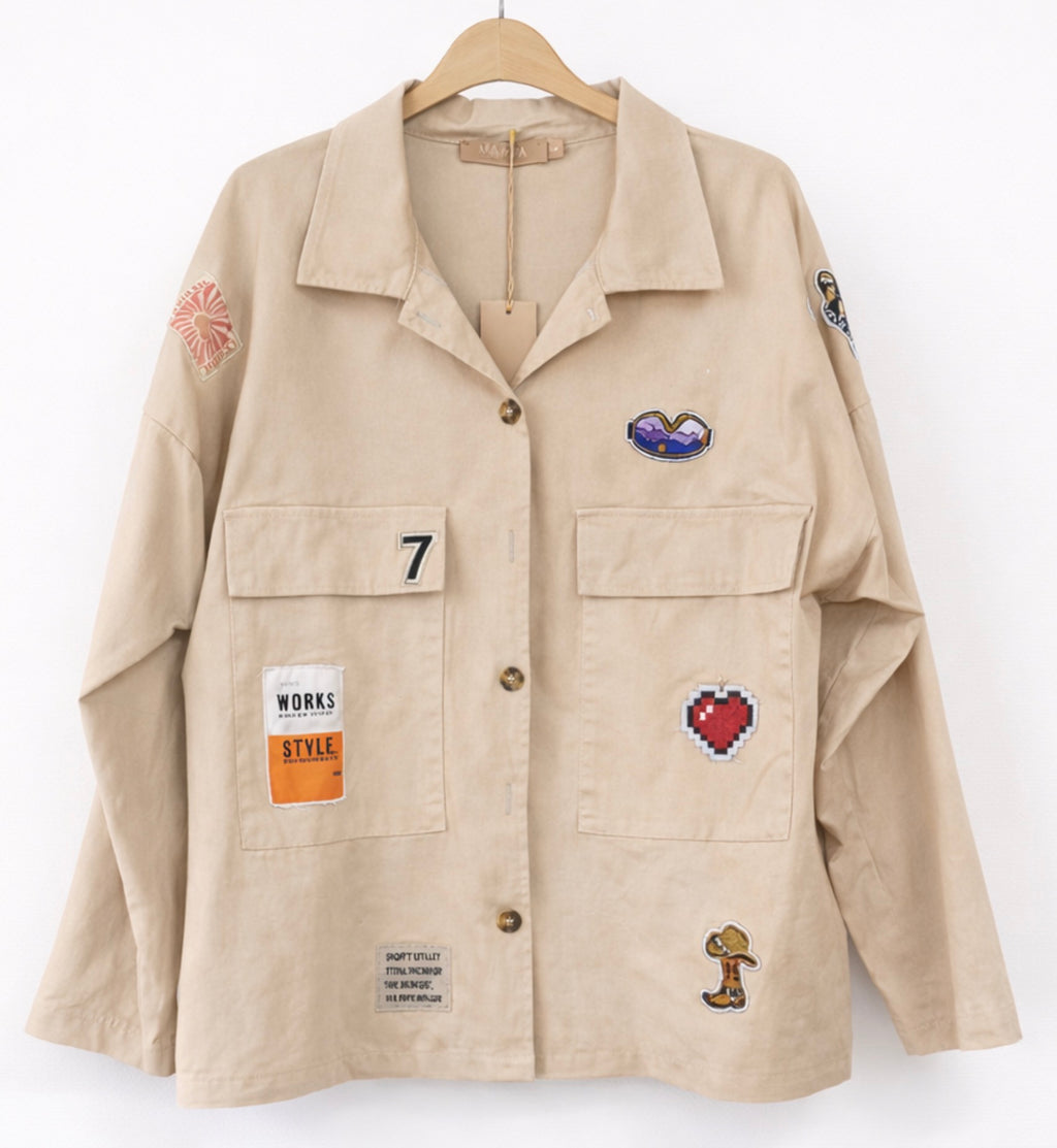 MDC Astoria Jacket – Beige Overshirt med Patches