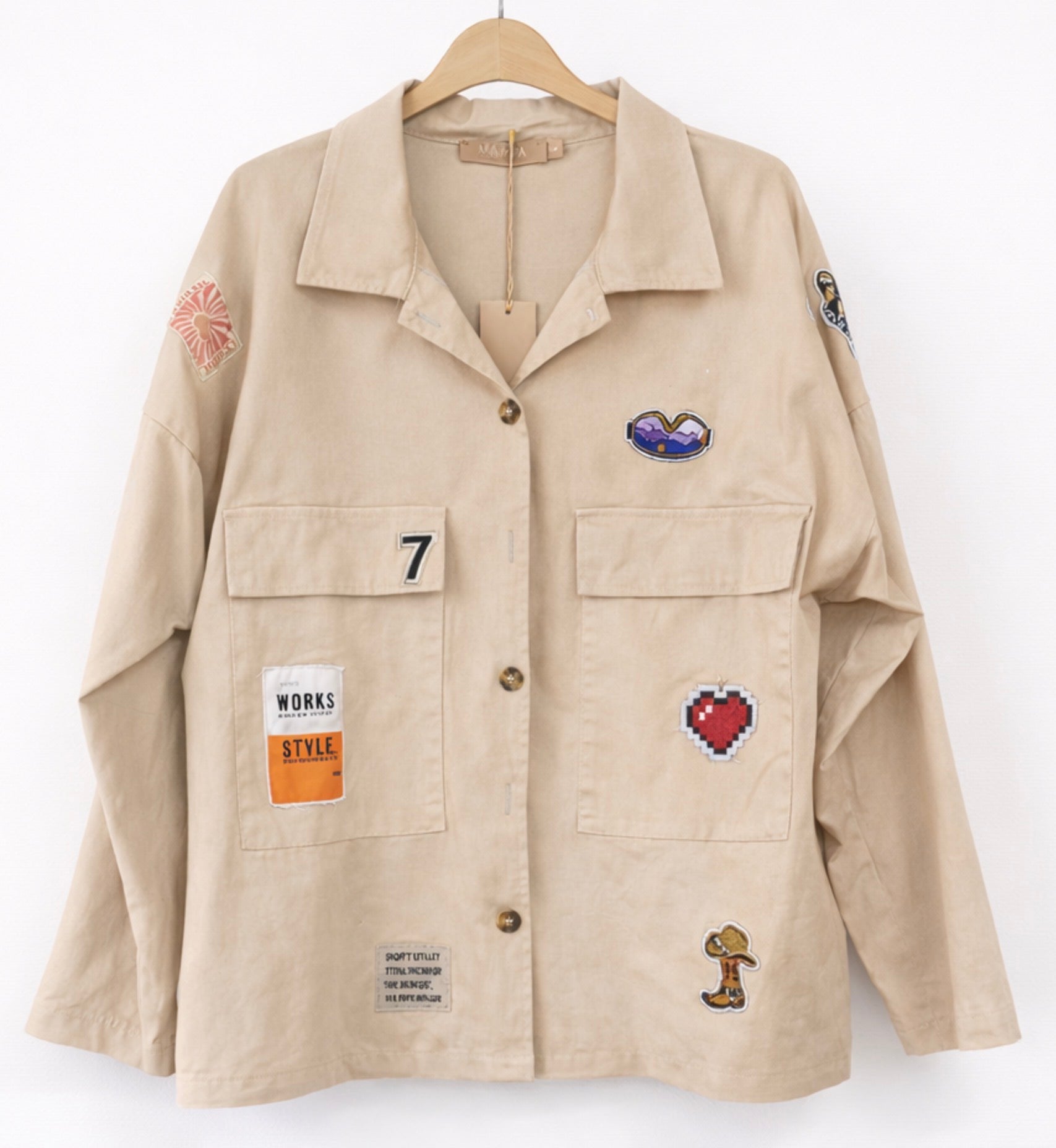 MDC Astoria Jacket – Beige Overshirt med Patches
