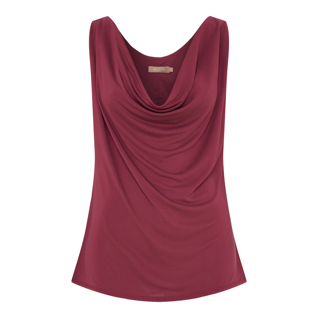 Veronika - Draperat linne - Bordo