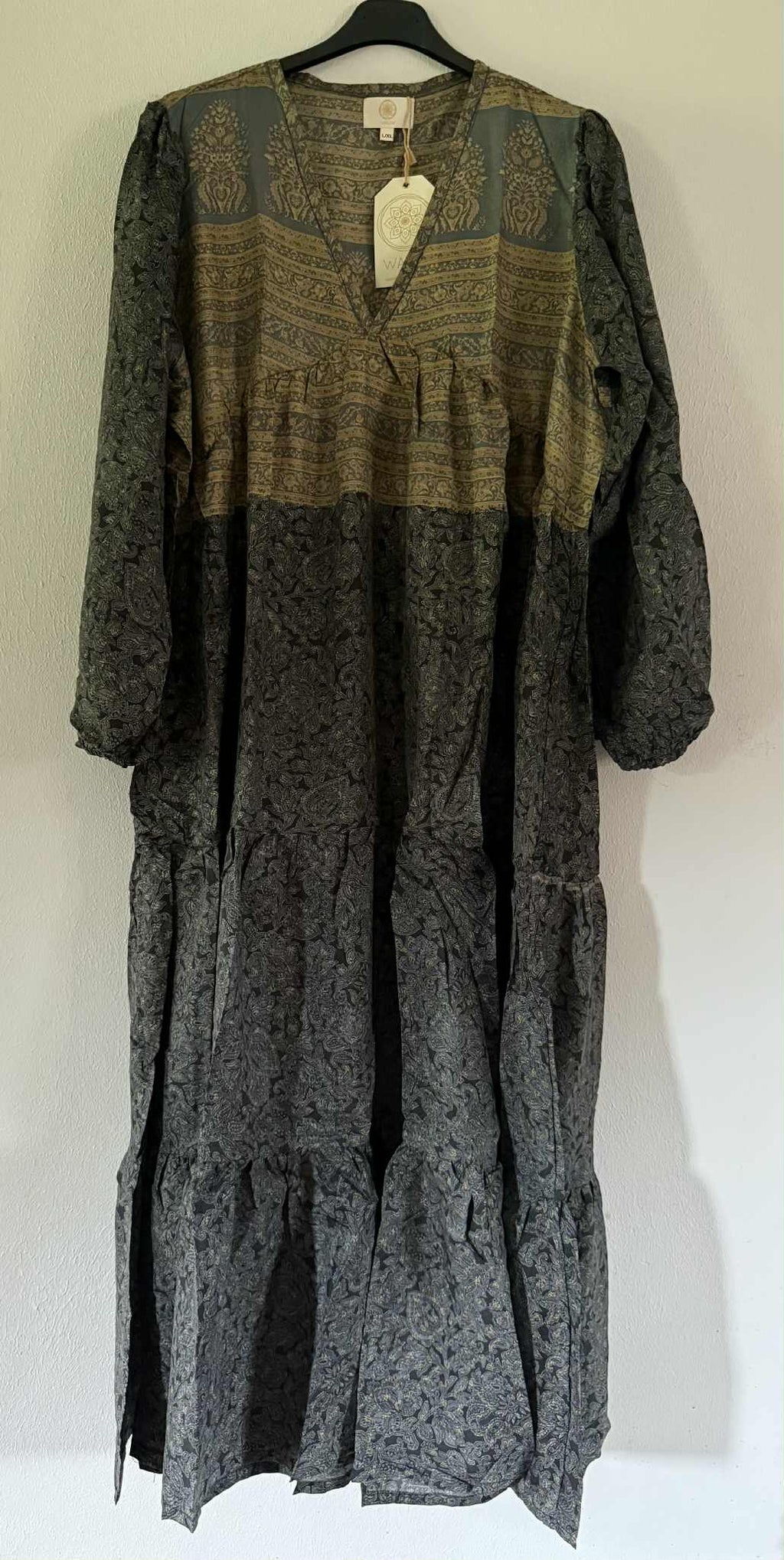 Unik klänning 100% silk - WAUW - Svart