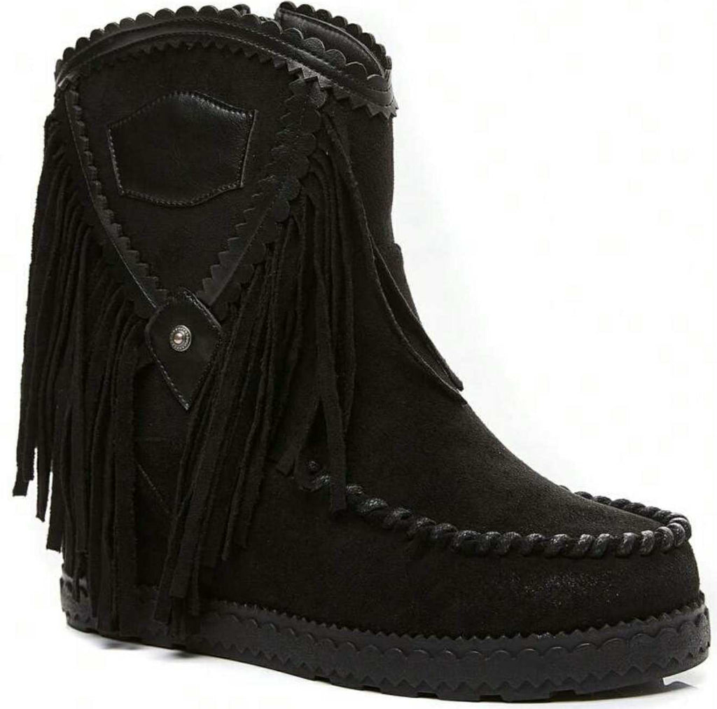 Fringe boots Black - Boho boots med fransar
