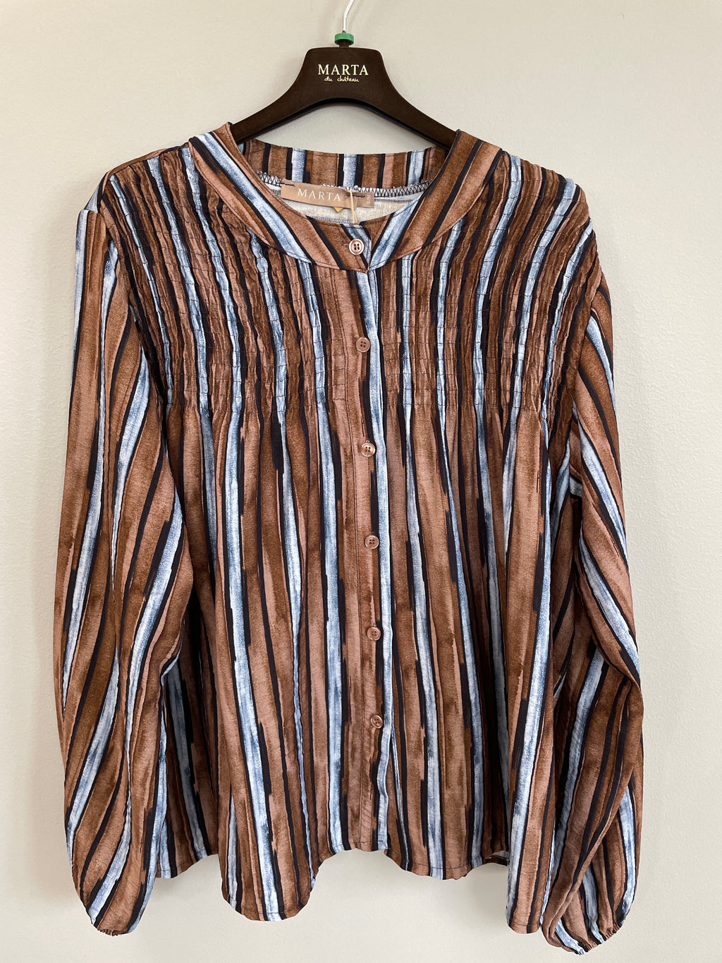 Marta du Chateau Melora skjorta med smock – brun