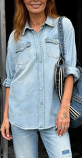 Summer Denim Shirt - Ljusblå Denimskjorta i Bomull