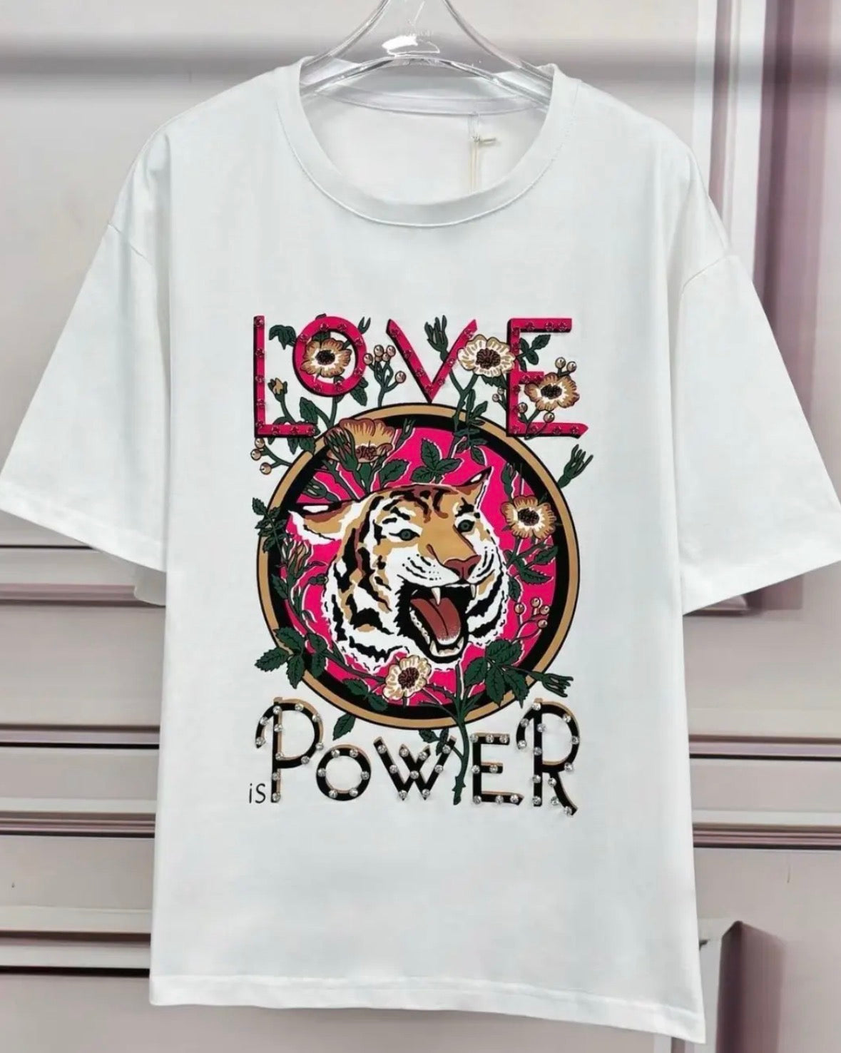 T-shirt Love Power med bling