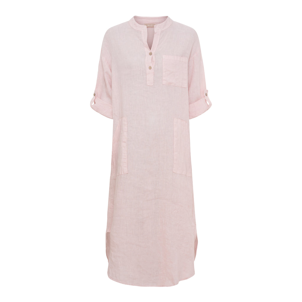 Marike Dress | Rosa linneklänning | Marta du Chateau