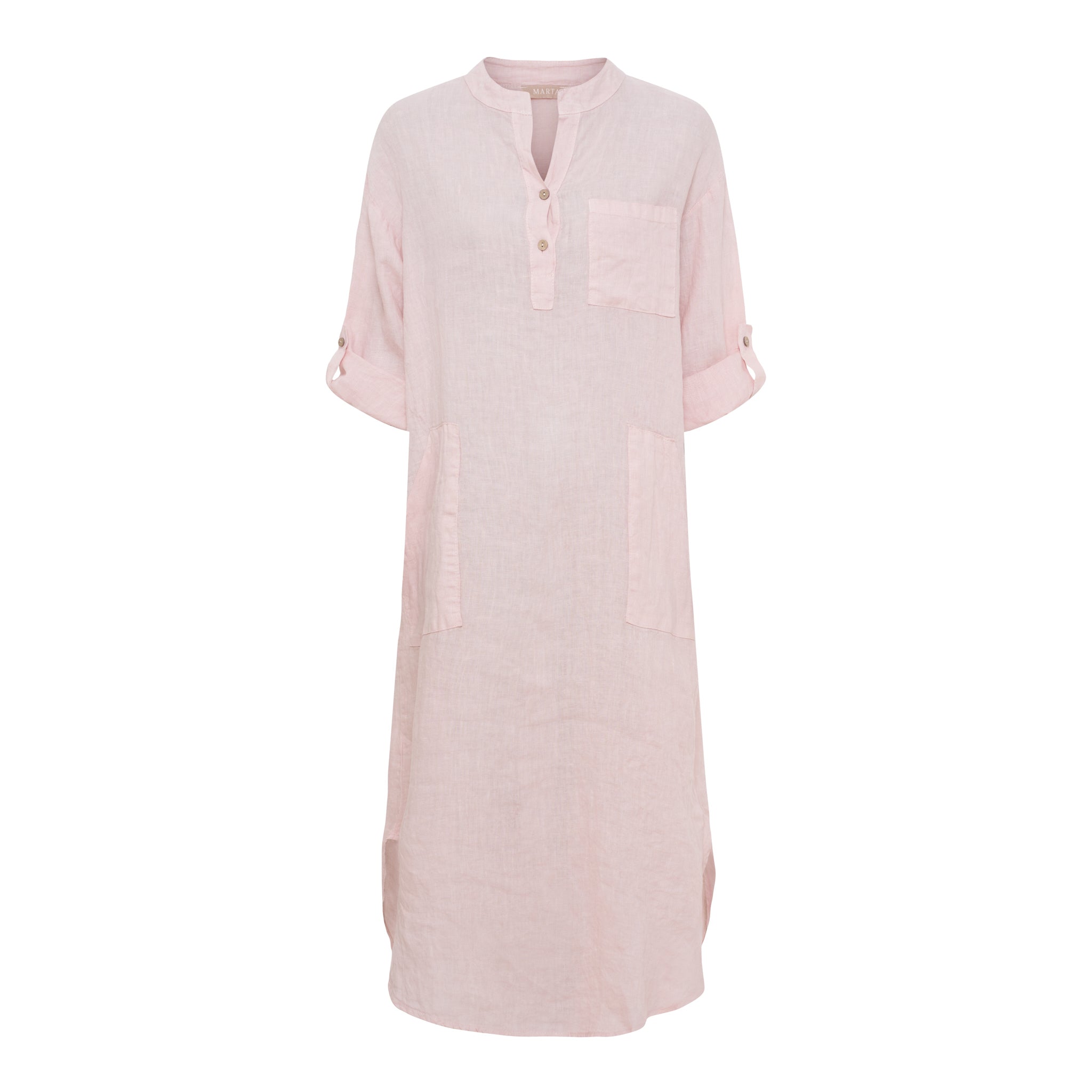 Marike Dress | Rosa linneklänning | Marta du Chateau