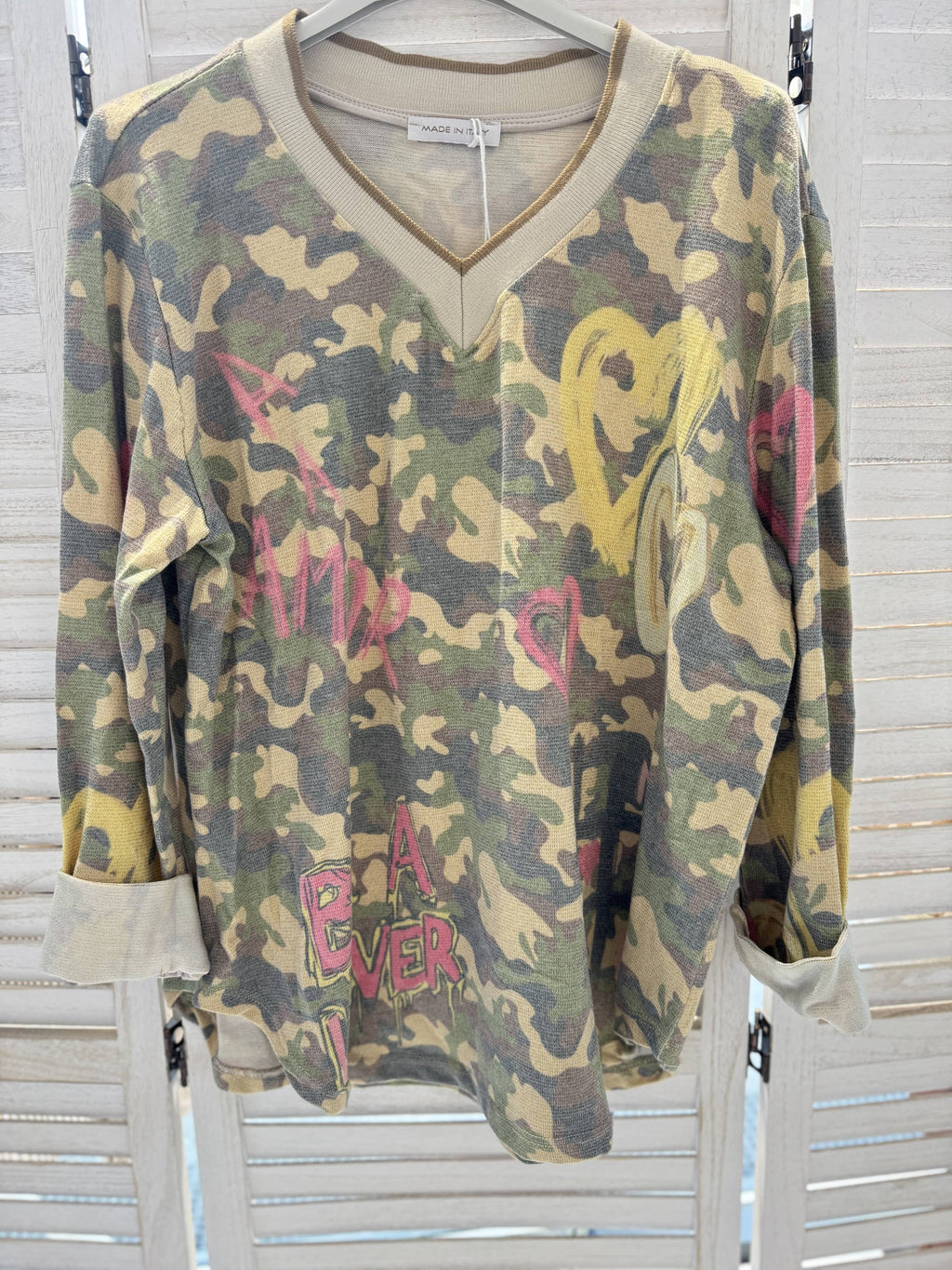 Överdimensionerad T-shirt med tryck Camo