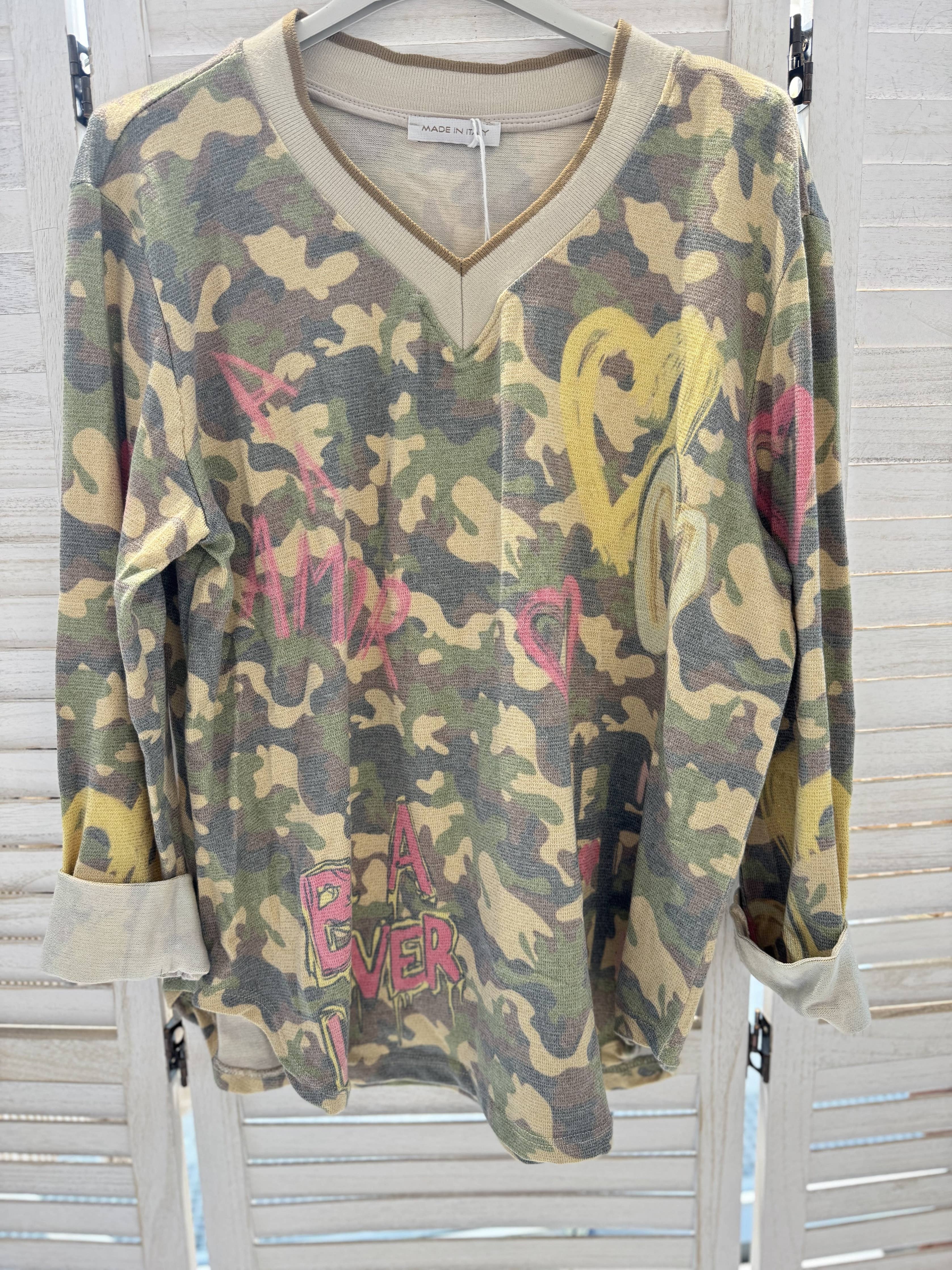 Överdimensionerad T-shirt med tryck Camo