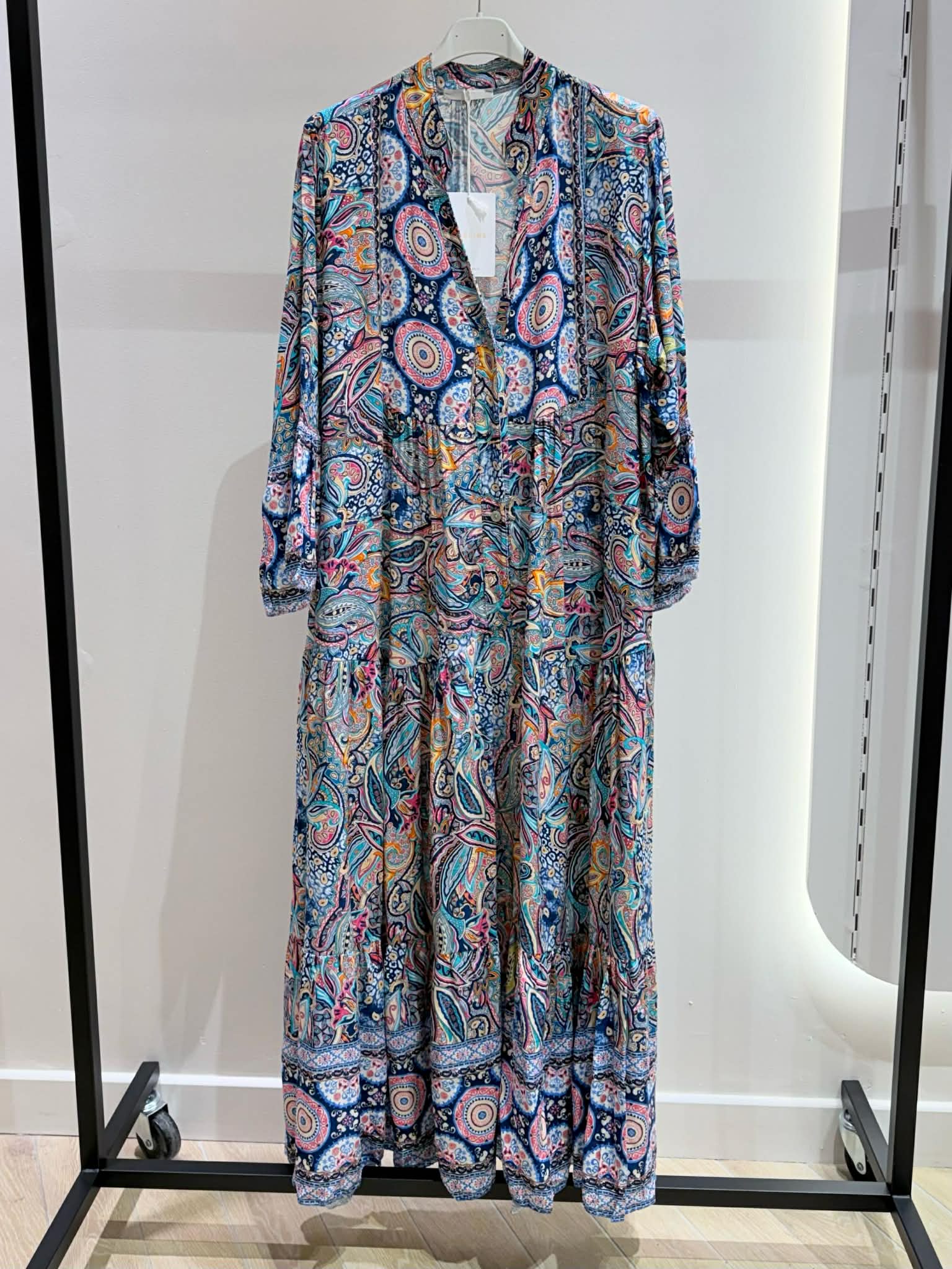 Paisley Maxiklänning Boho Navy - Viskos Onesize