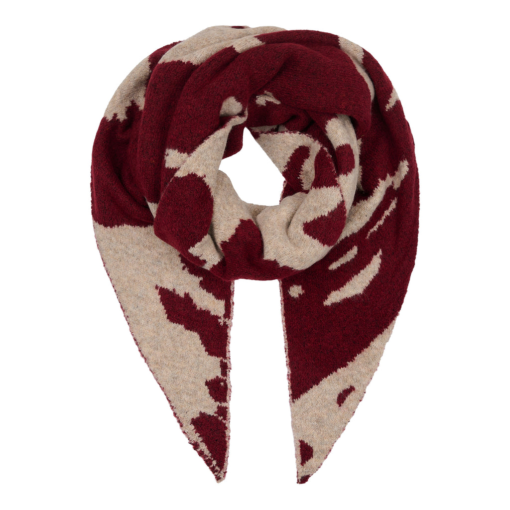Freesia – scarf i bordeaux och beige - Marta du Chateau