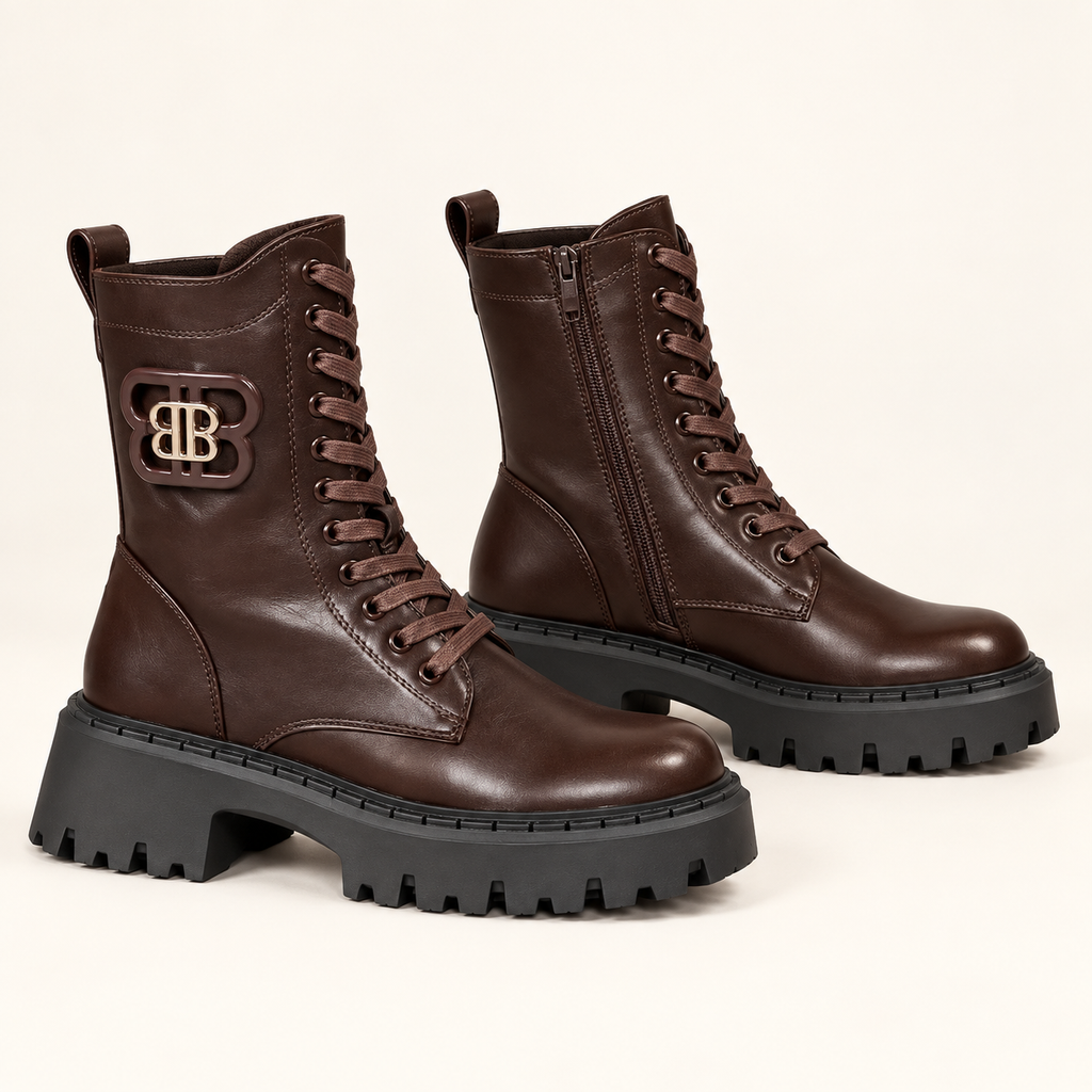 Brielle Chunky Boots Dark brown