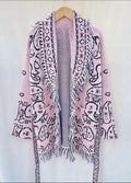 Stickad cardigan - rosa