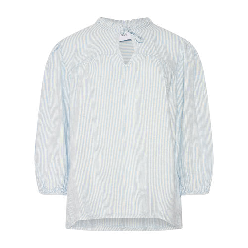 Ella blouse - Ljusblå blus - 100% linne