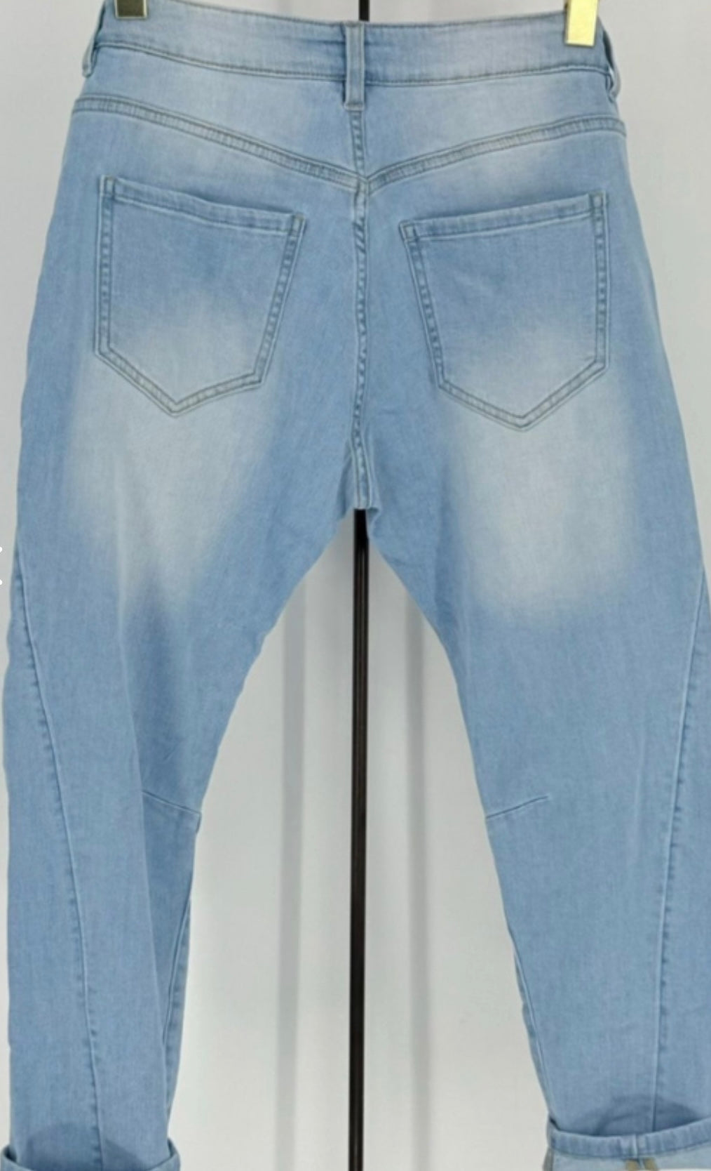 Star Jeans Ljusblå - Oversize Jeans med Strass-Stjärna