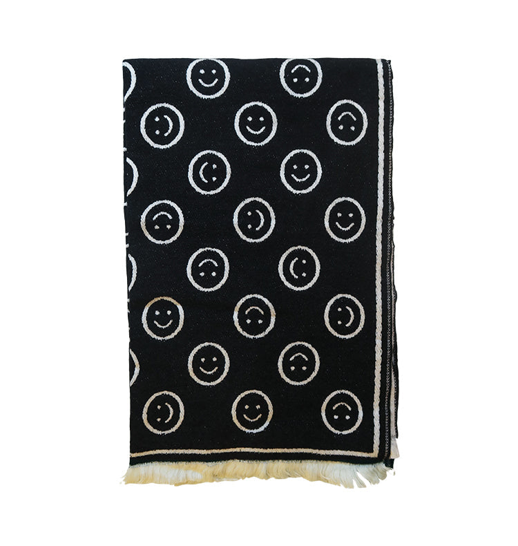 Smile Scarf - svart/beige