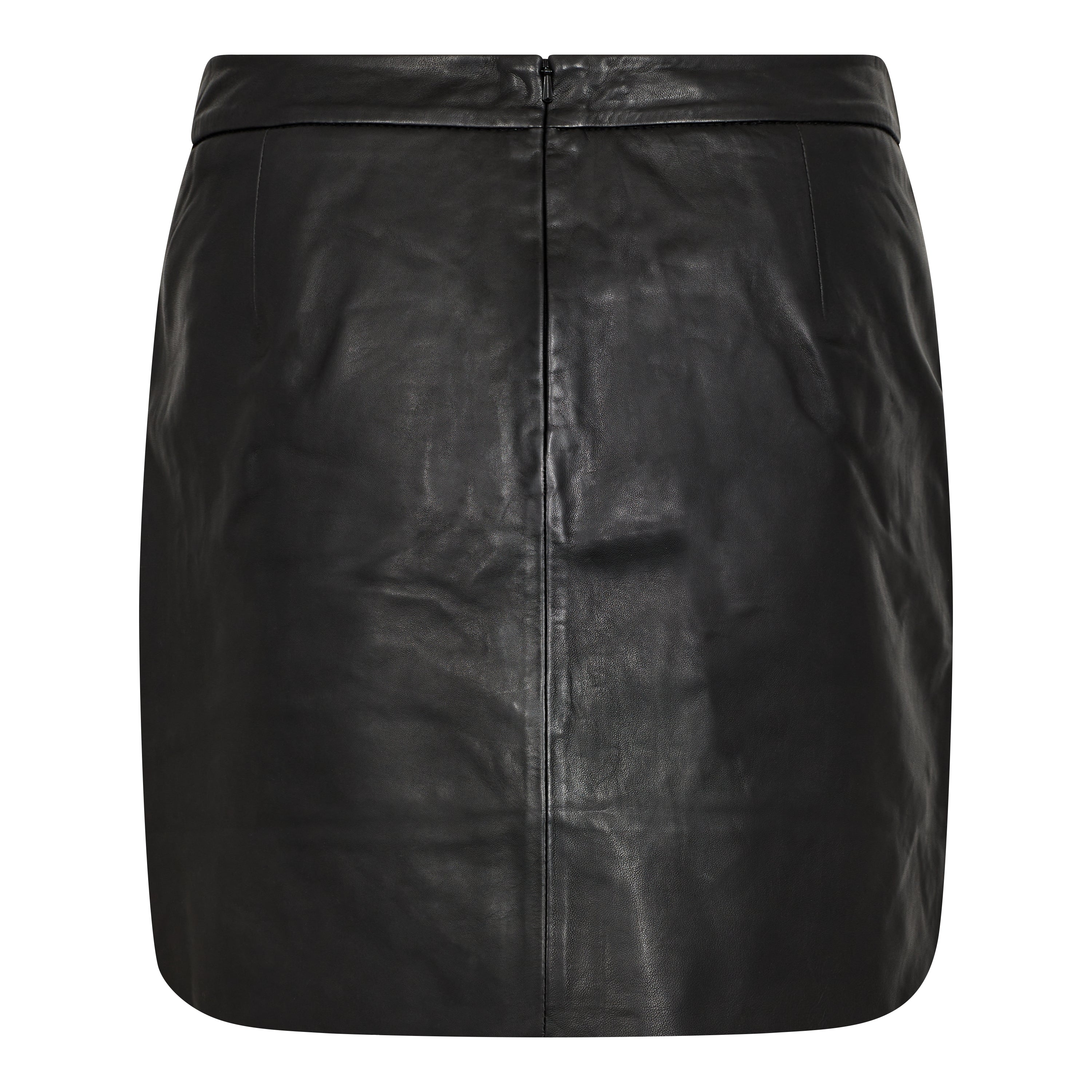 IVY-Kylie Leather Mini Skirt - Black