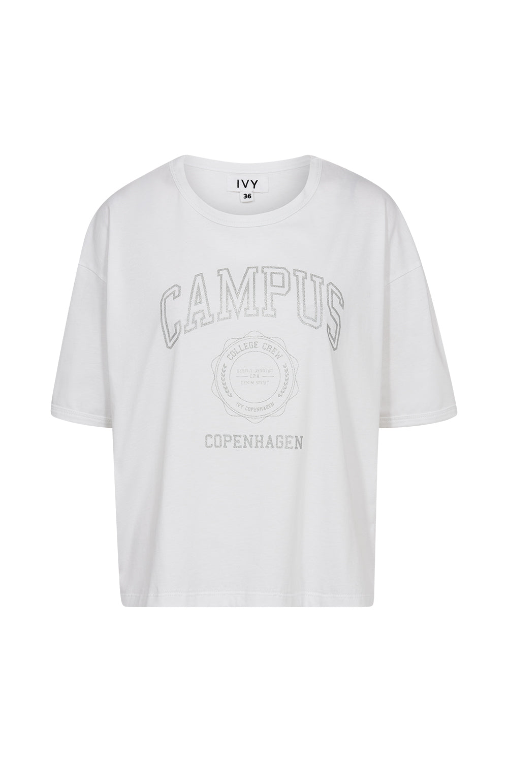 IVY-Campus Glitter Tee - White