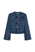 IVY-Jazz Short Jacket Punch Needle - Croppad Denimjacka Ecru