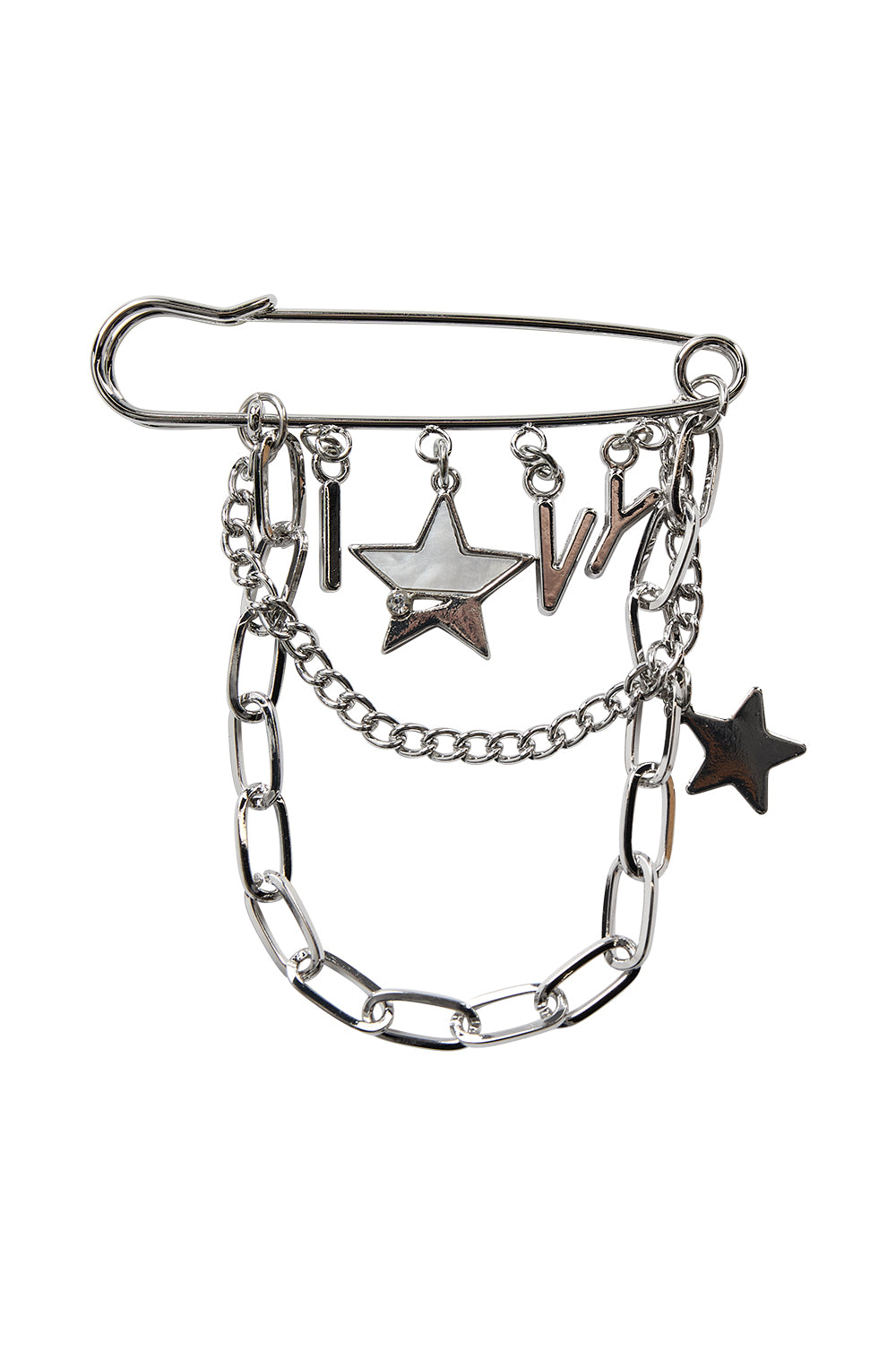 IVY CPH Logo Brooch – Silver Säkerhetsnål med Charms