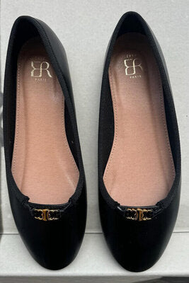 Gabby Ballerina - svart - creme - guld detalj